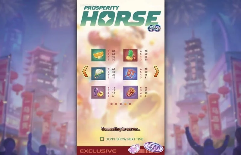 Prosperity Horse - tabela e pagesave të simboleve